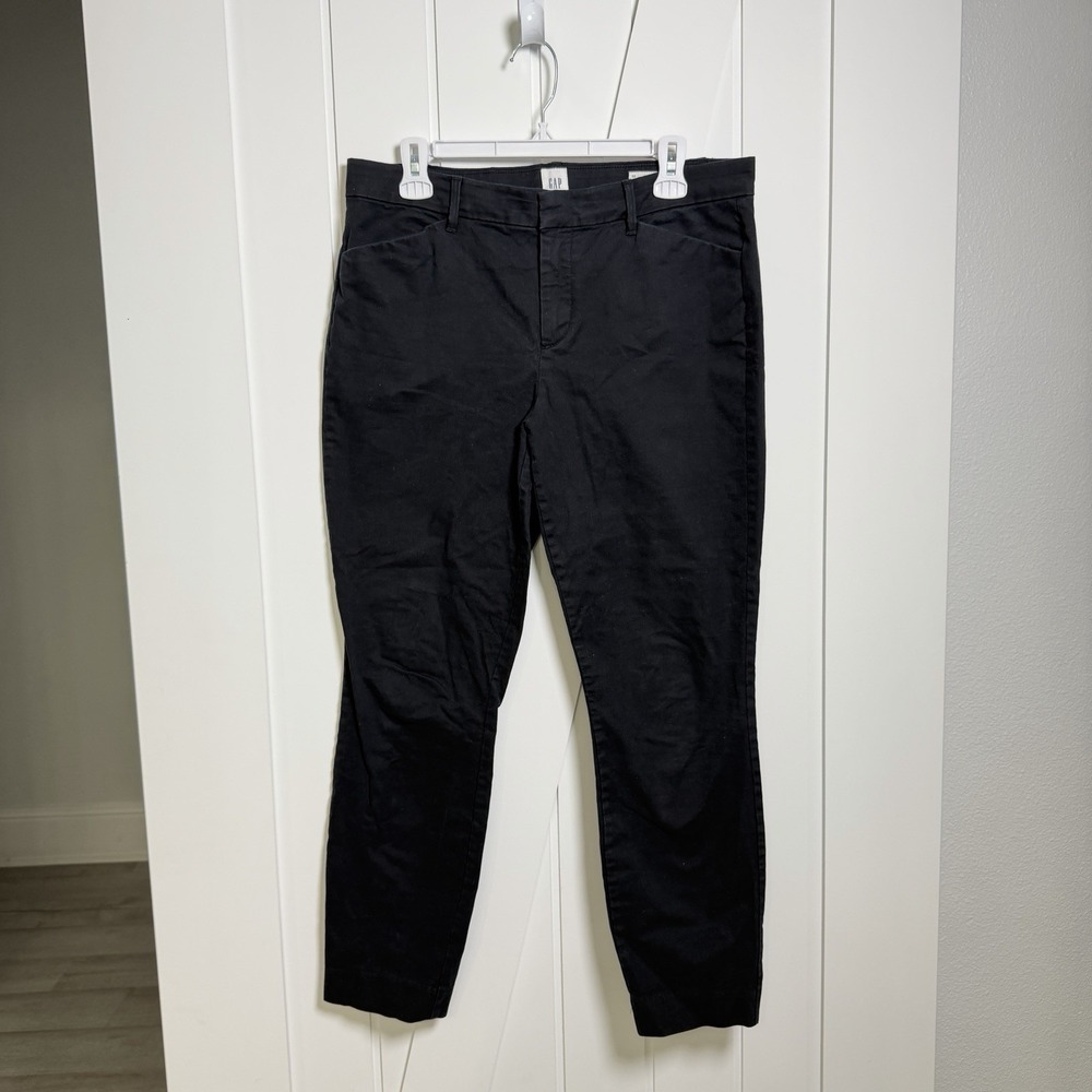 Gap Signature Skinny Ankle Khaki pants Black Size 10 Normcore Preppy Business